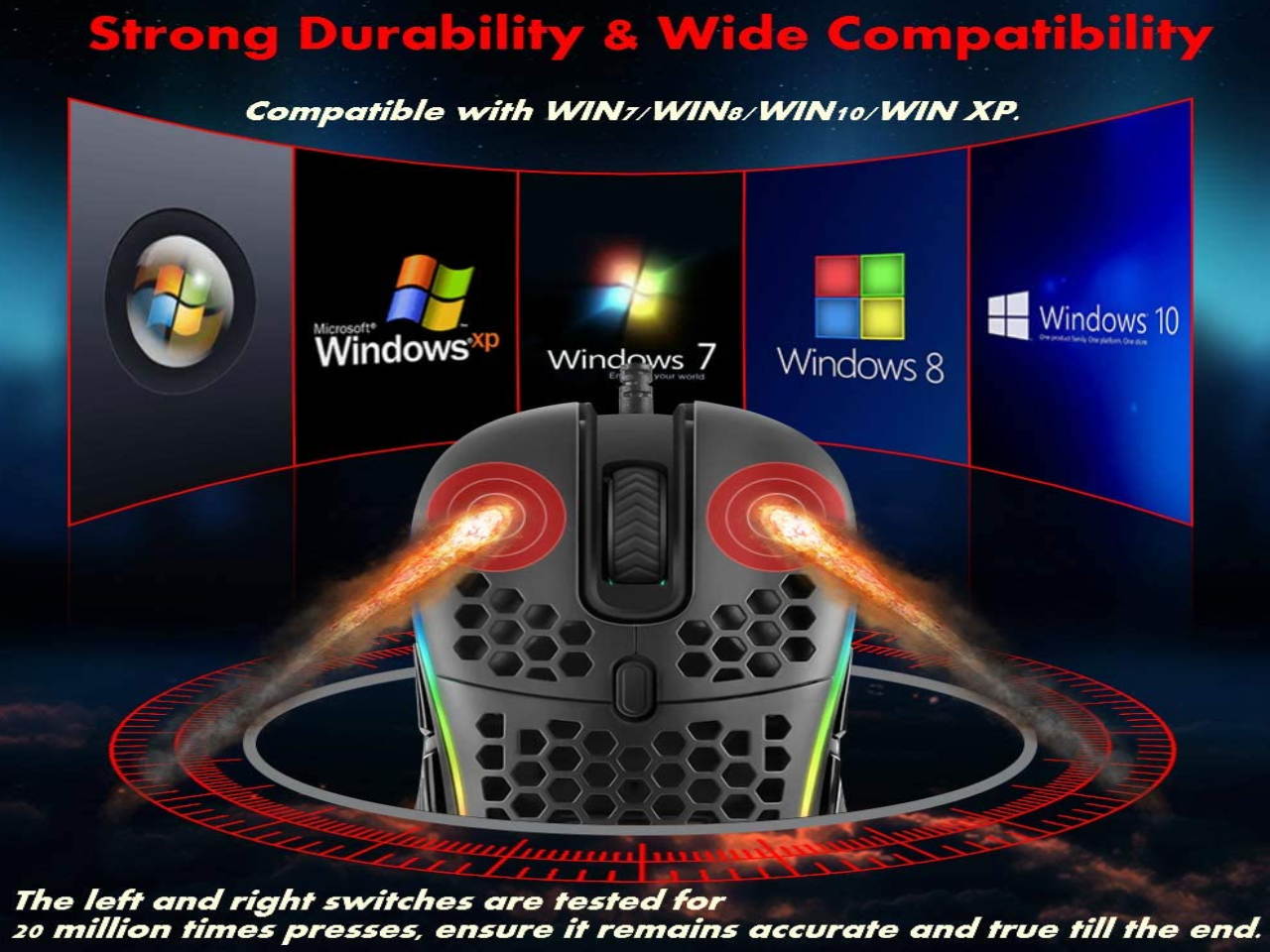 Updated Gaming Mouse with 7 Programmable Buttons, Chroma RGB Backlight Gaming mice, 6400 Adjustable DPI, Ergonomic USB Computer Mouse, High Precision Sensor for Windows PC & Laptop Gamers