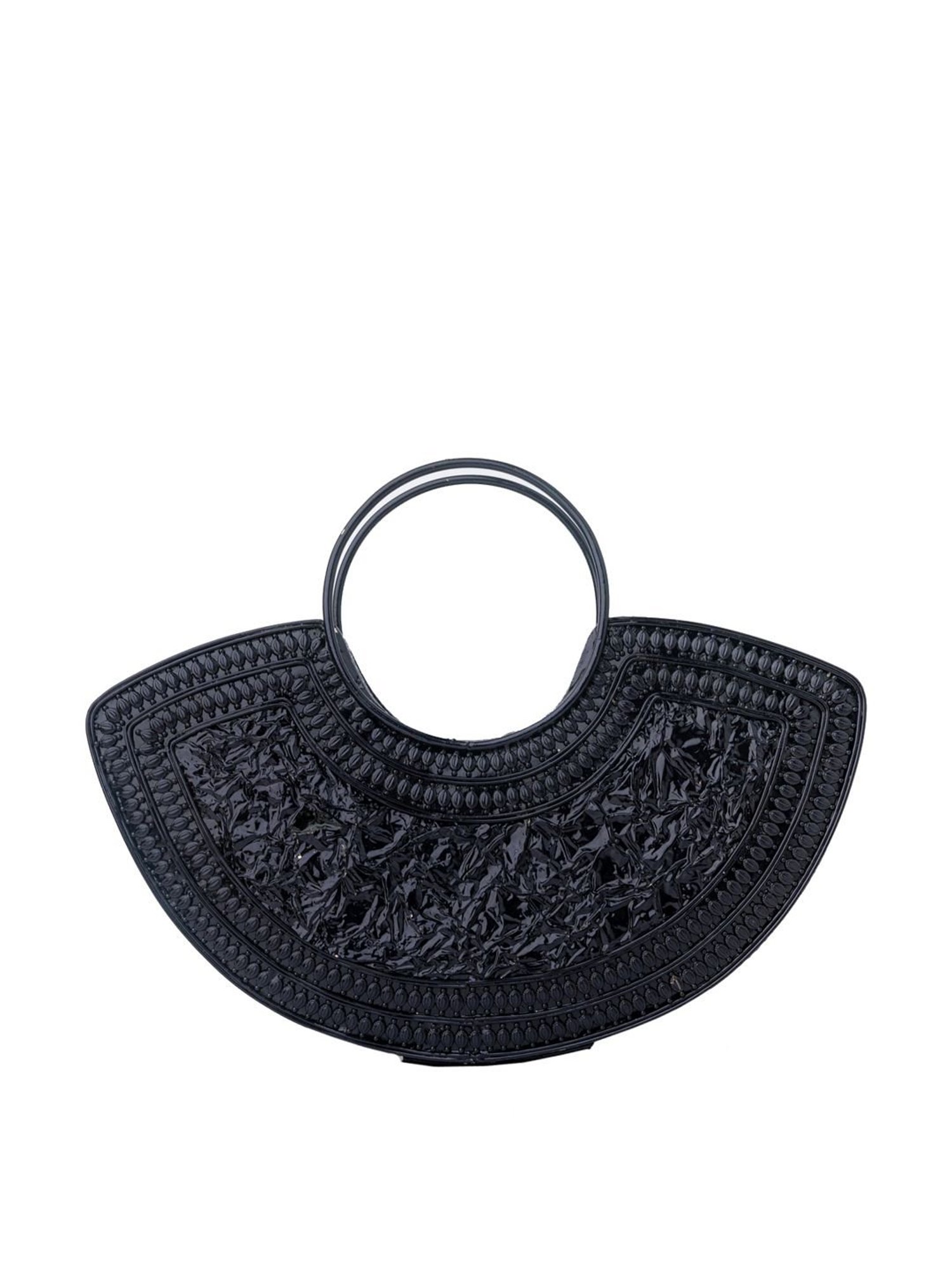 NR by Nidhi Rathi Black Metal Clutch