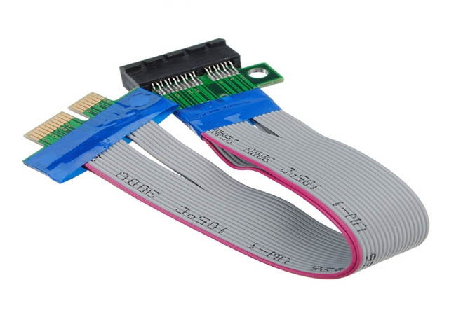 PCI-Expres PCI-E 1X Riser Card Extender Extension Ribbon Flex Relocate Cable for PC Computer