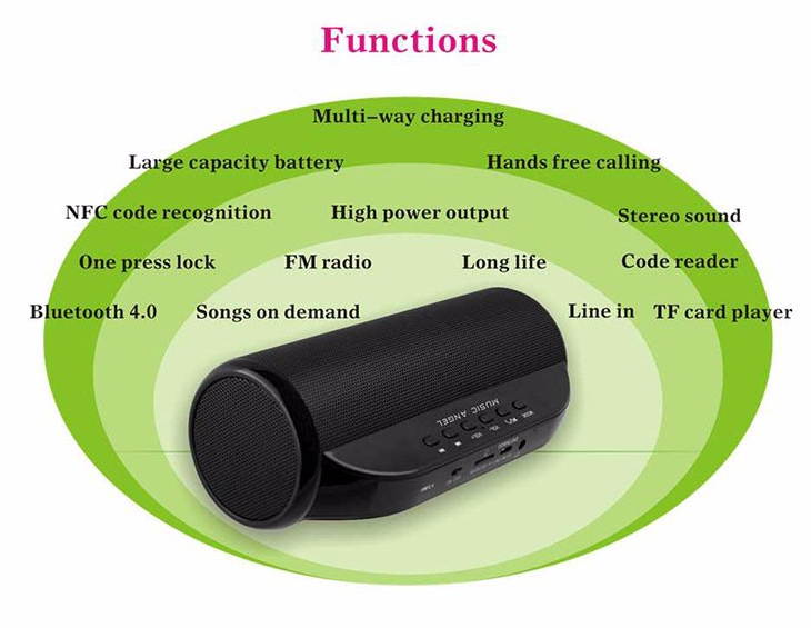 Hi fi bluetooth speaker with am fm radio loudspeaker oem speakers