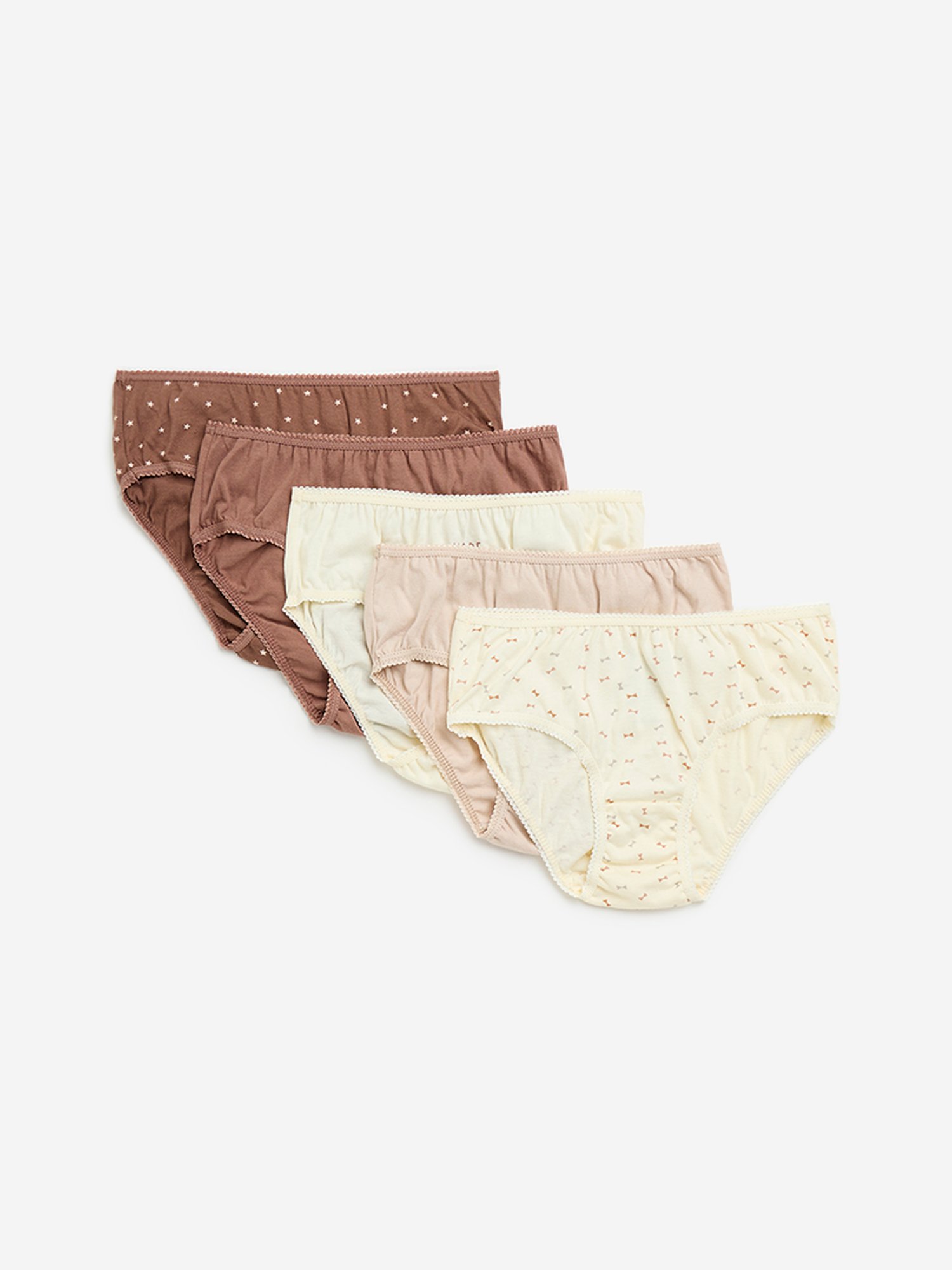 D'chica Kids Multicolor Cotton Printed Panties - Pack of 6