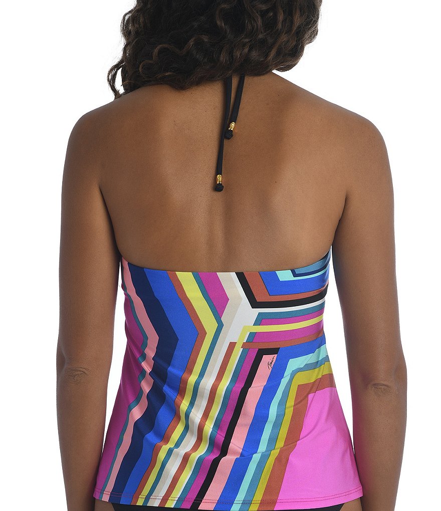 Antonio Melani Solid Belted High Neck Tankini Swim Top