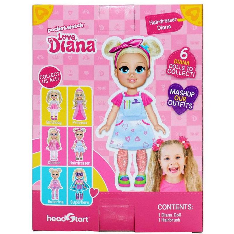 Pocket Watch Love Diana 6 Inch Fashion Doll | Hairdresser Diana