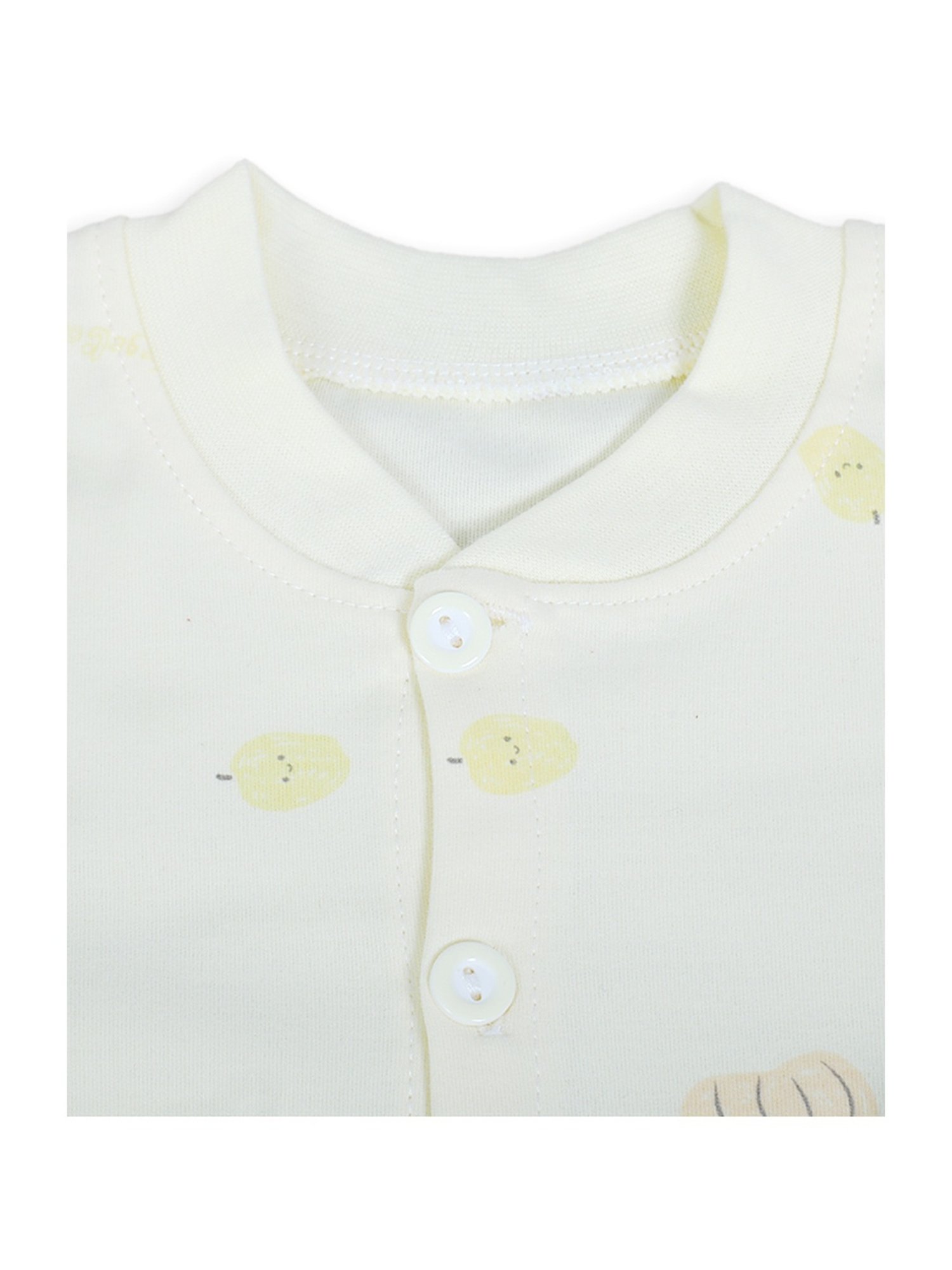 Baby Moo Boys Yellow Cotton Printed Full Sleeves Shirt Set