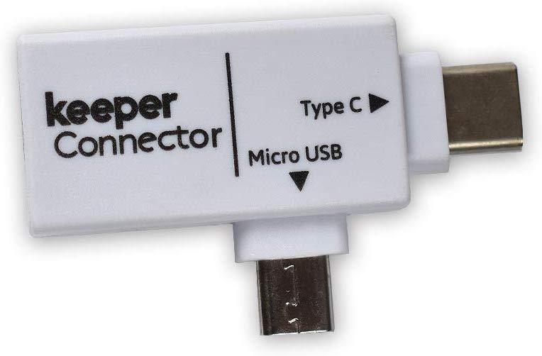 Keeper Connector - Multifunction 2-in-1 Micro USB 3.0 & USB 3.1 Type C USB OTG Adapter Converter for Android Smartphones, Tablet