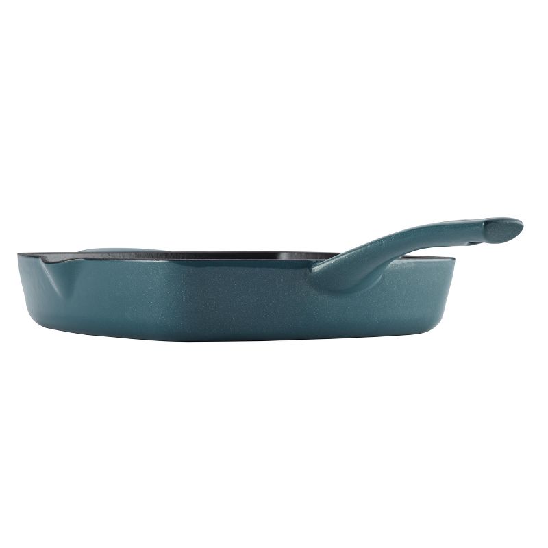 Ayesha Curry 10" Cast Iron Square Grill Pan with Pour Spouts Twilight Teal