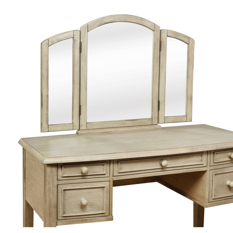 Sophie Vanity and Stool White Wash - Powell Company