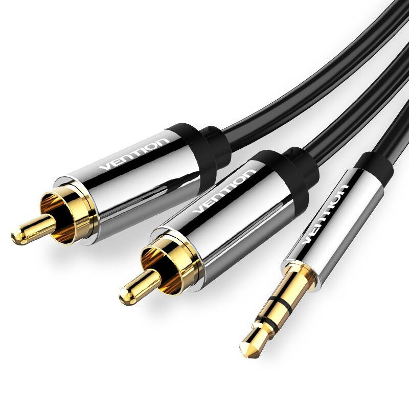 BCF 3.5mm Stereo to 2RCA Audio Cable Speaker Cable for Computer PC DVD TV Phone Tablet 5M