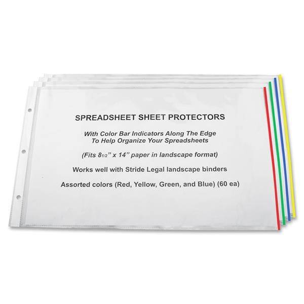 Stride Semi-clear Sheet Protectors 20 Sheet Capacity - Legal 8.50" x 14" - 3 x Holes - Polypropylene - 15 / Box - Clear