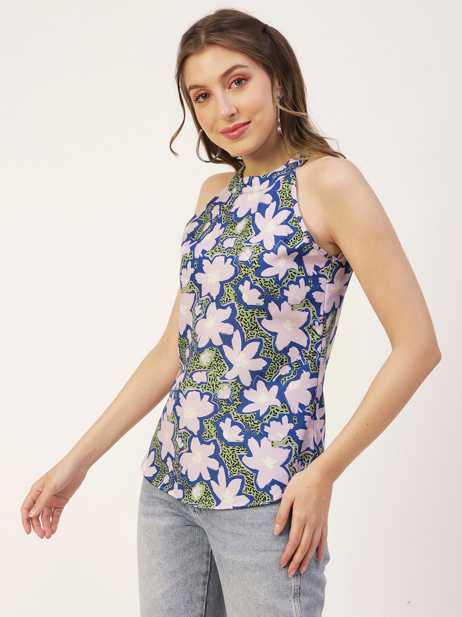 Moomaya Multicolor Floral Print Top