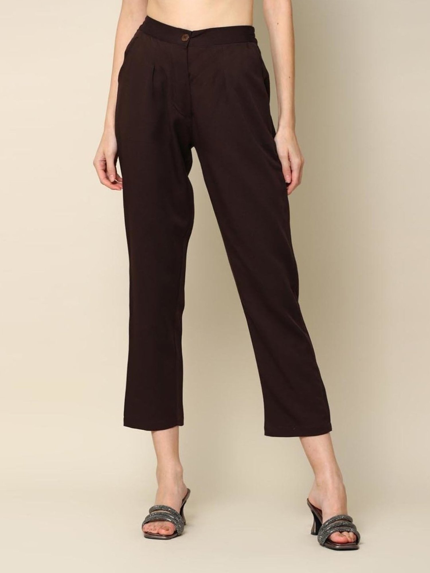 Saltpetre Classic Tencel Tapered Coffee Brown Trousers