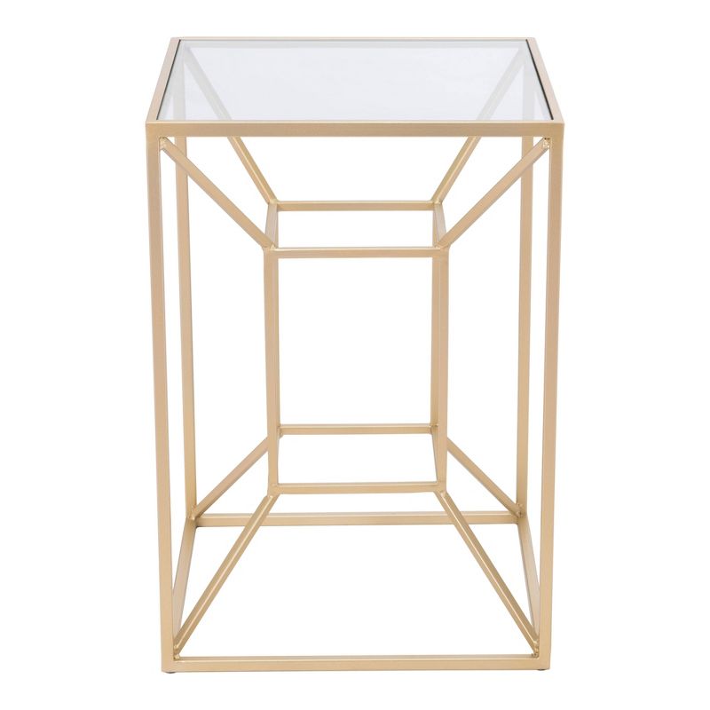 Caine Side Table Clear/Gold - ZM Home