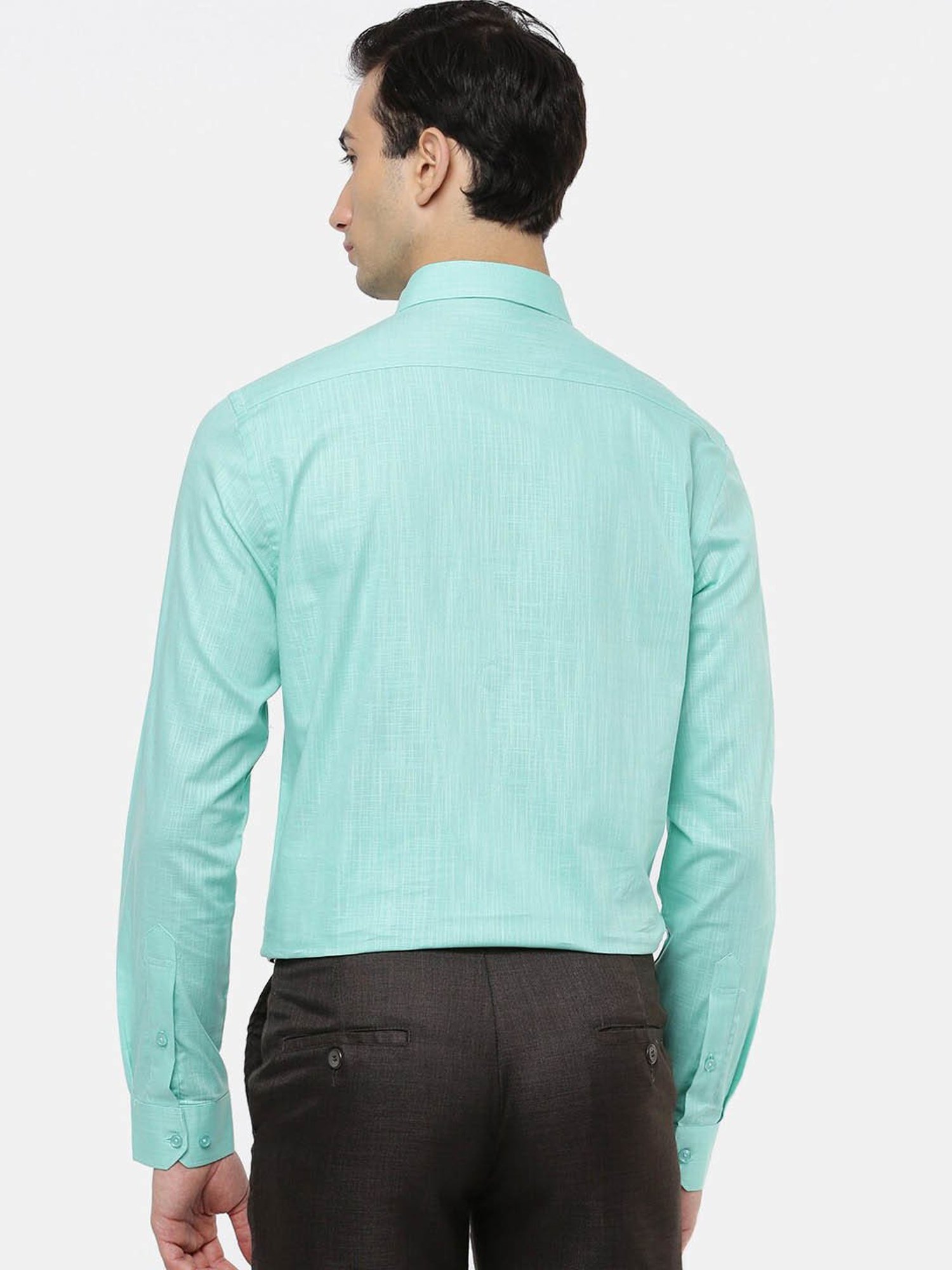 Ramraj Aqua Cotton Slim Fit Self Pattern Shirt