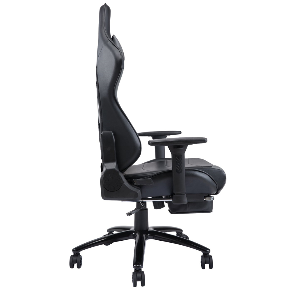 KILLABEE Big and Tall 350lb Massage Gaming Chair Metal Base - Adjustable Massage Lumbar Cushion, Retractable Footrest High Back Ergonomic Leather Racing Computer Desk Executive Office Chair(Blue)