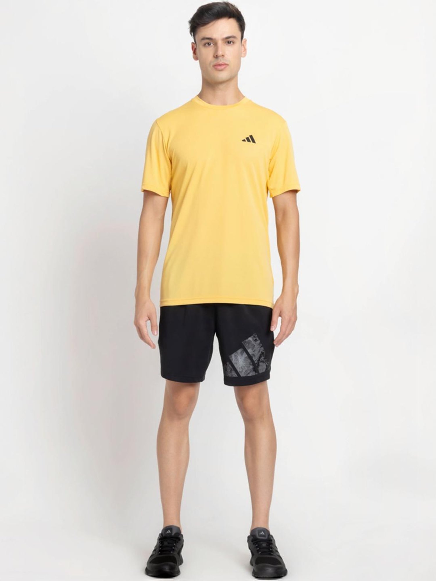 Adidas Orange Regular Fit Texture T-Shirt