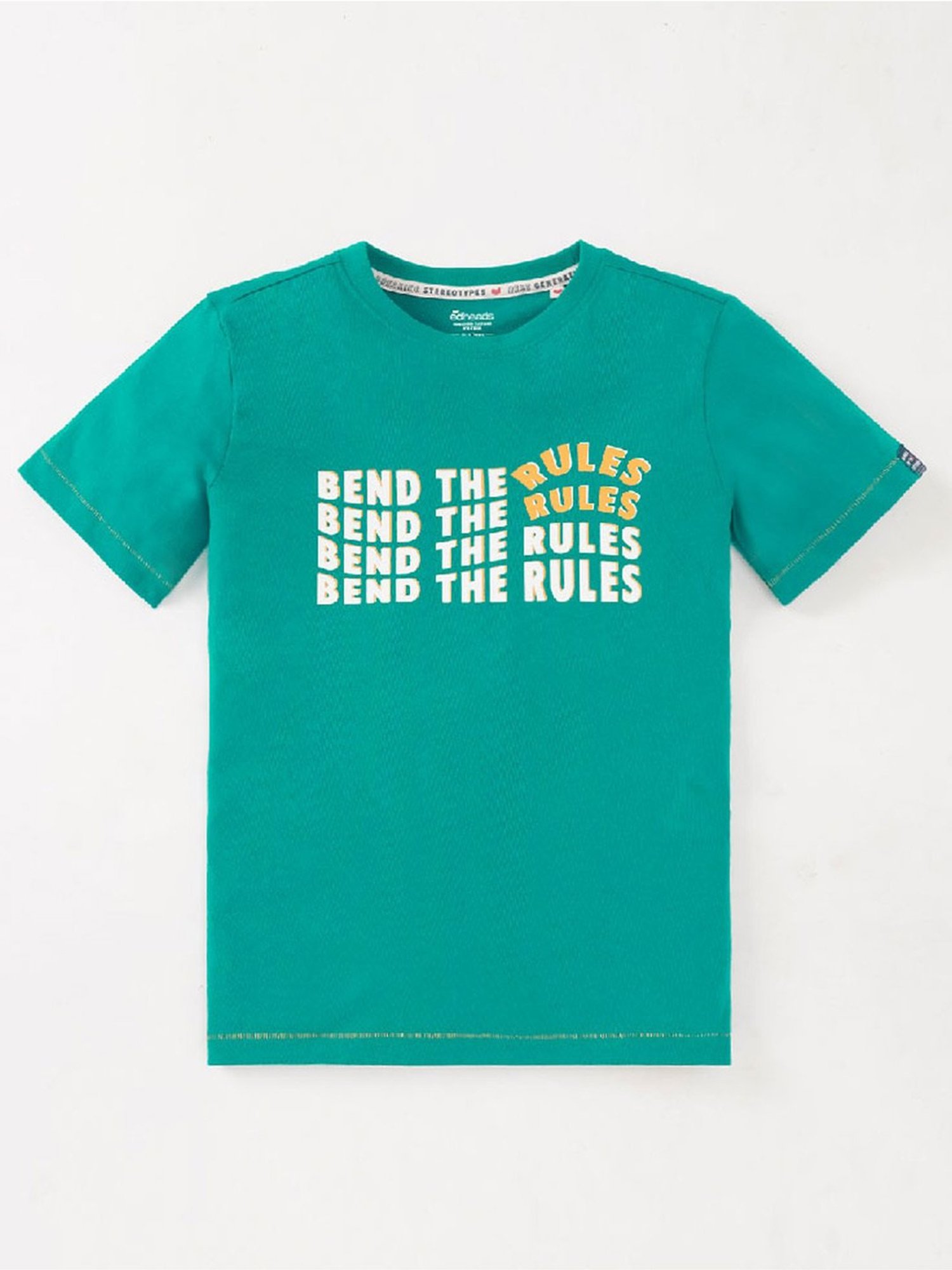 Edheads Kids Teal Blue Cotton Printed T-Shirt