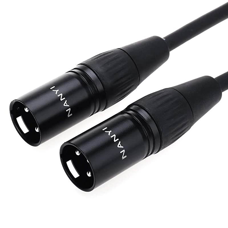 2PCS  Microphone Cable XLR to XLR Patch Cables 3Pin XLR Male to Male mic Cable DMX Cable Patch Cords with OxygenFree Copper 16Feet