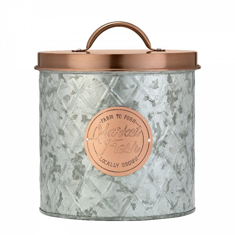 Amici Home 52-84 & 140 oz Set of 3 Bristol Metal Storage Canisters Galvanized/Copper