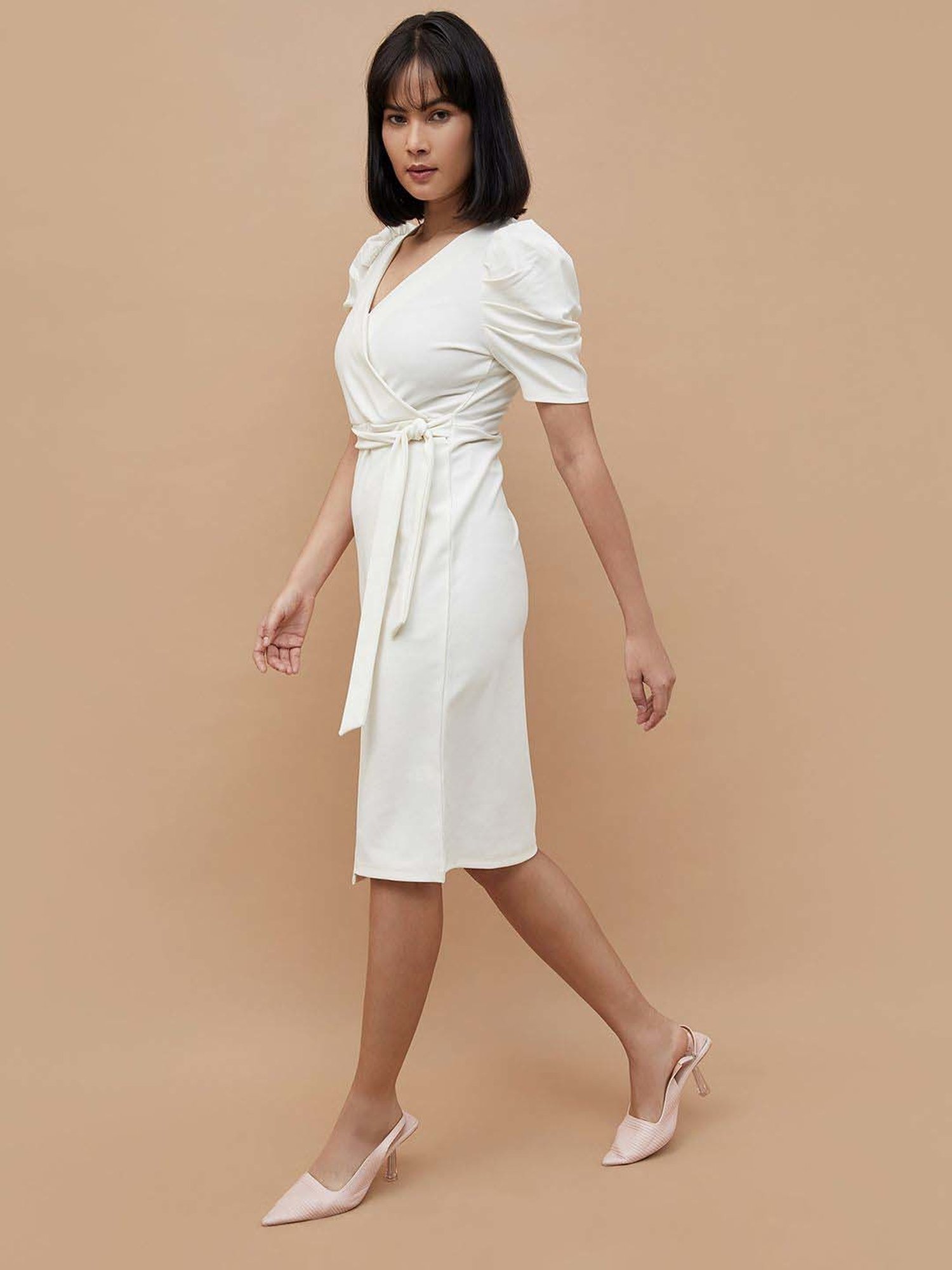 Code by Lifestyle White Wrap Dress