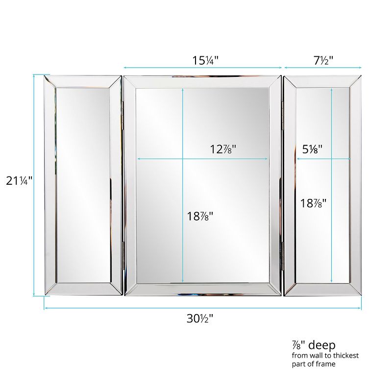 Rectangle Tripoli Vanity Bathroom Mirror Clear - Howard Elliott