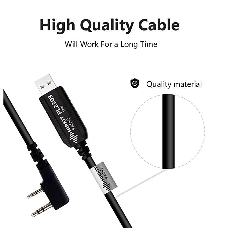 USB Baofeng Programming Cable Basic Model PL2303 Chip for Baofeng Two Way Ham Portable Radios UV5R 5RA 5R Plus 5RE bf F8HP UV3R Plus BF888SUV82 5RX3 GA2S BFF8+ H777 UV82HP