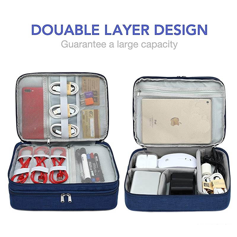 Electronic Organizer Travel Universal Cable Organizer Electronics Accessories Cases for Cable, Charger, Phone, USB, SD Card