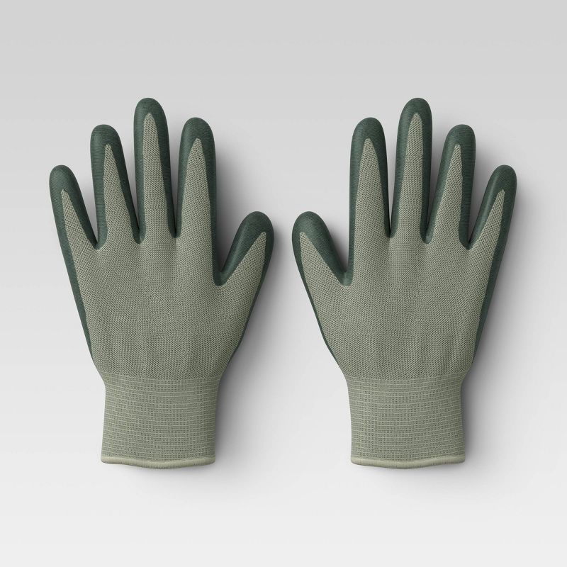 2pk M/L Bamboo Nitrile Gloves Green/Blue - Smith & Hawken™