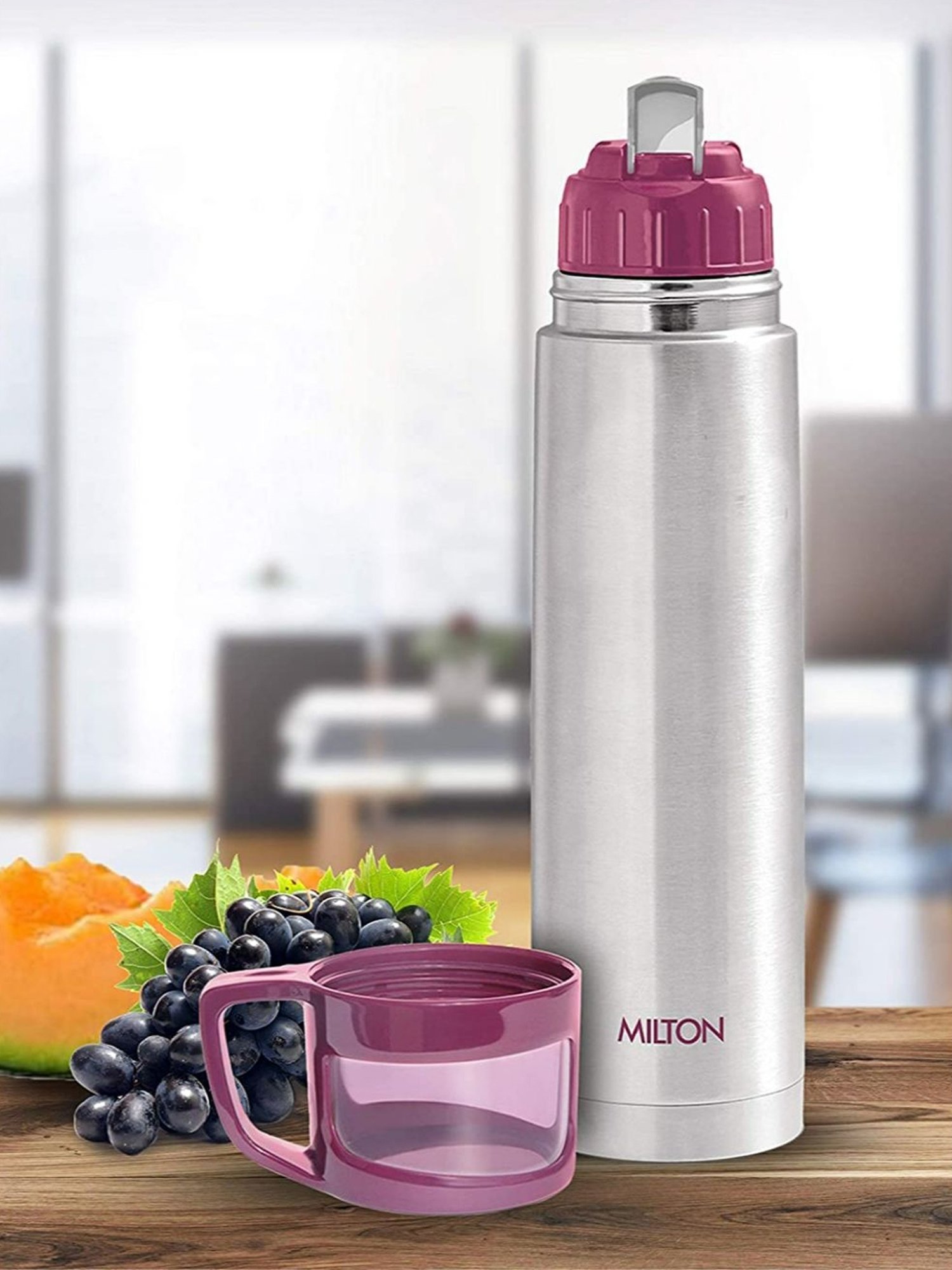 Milton Pink Stainless Steel Thermosteel Glassy Drinking Cup (0.5 L)