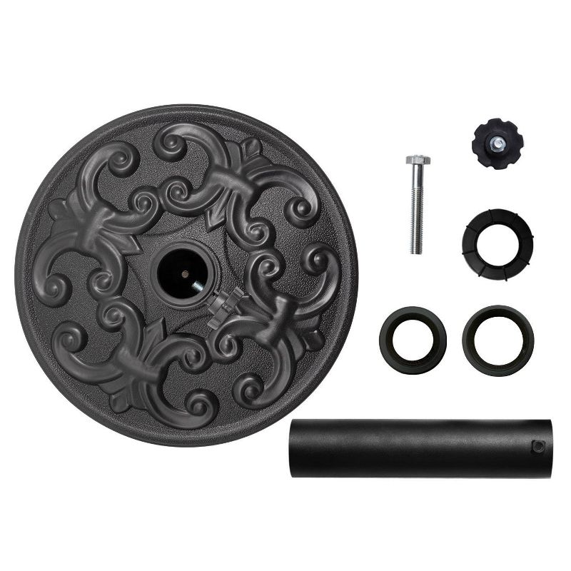 28.83lbs Patio Market Umbrella Circular Base Holder Filled with Concrete/Cement - Crestlive Products