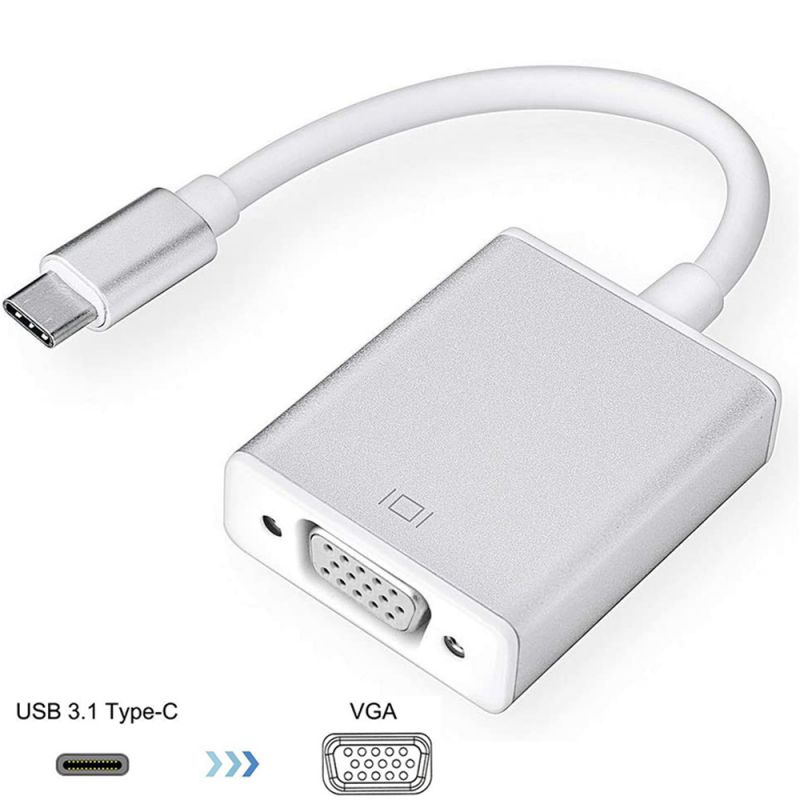 USB-C to VGA Adapter, Bincolo USB 3.1 Type C (Thunderbolt 3) to VGA Converter Compatible with MacBook Pro, New MacBook, MacBook Air 2018, Dell XPS 13/15, Surface Book 2 and More