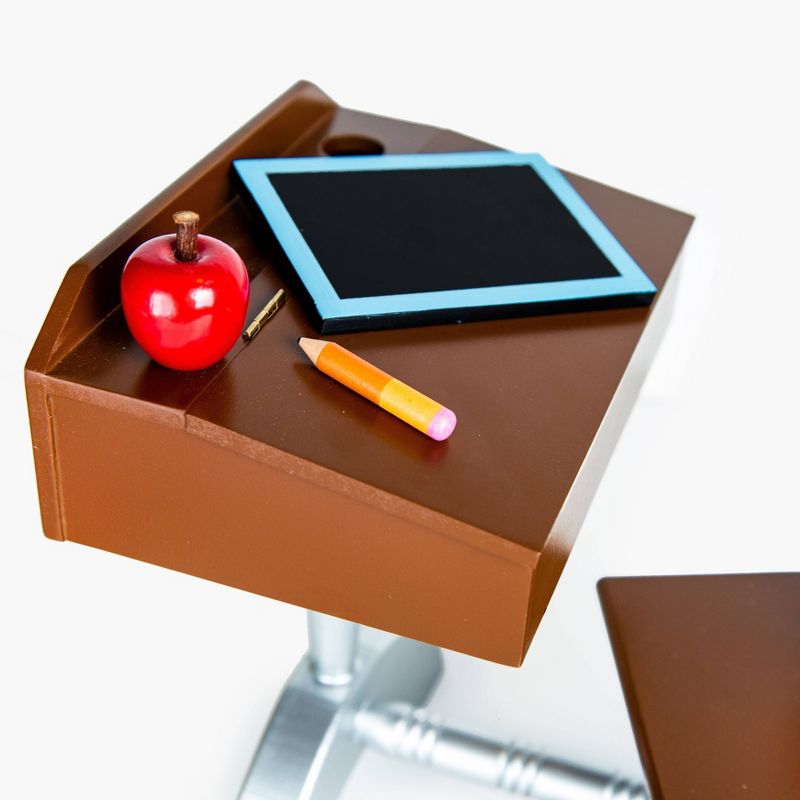 The Queen's Treasures 18 Inch Doll Accessory 6 Piece Set, 3 School Books, Apple, Pencil, Chalk Board