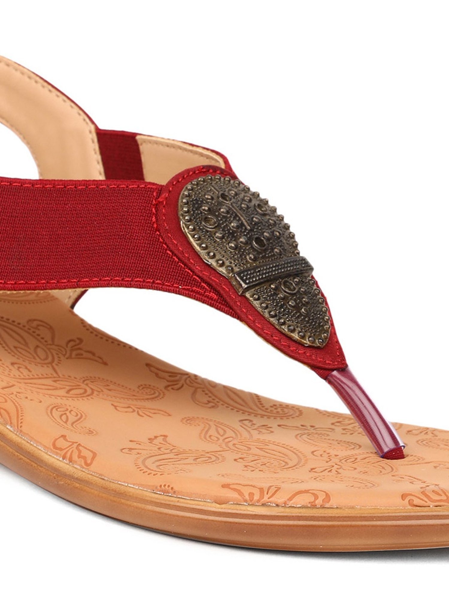 Bata Women's Maroon Sling Back Wedges