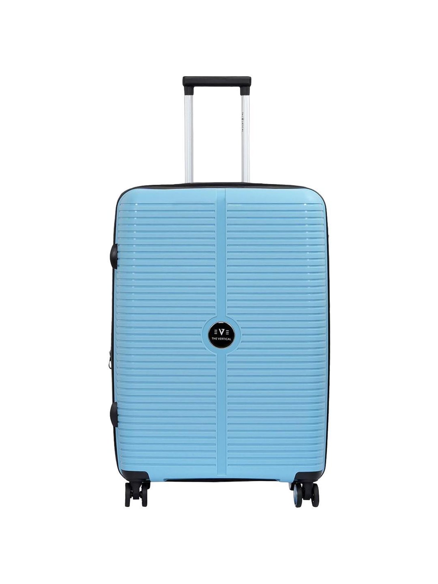 The Vertical Stellar Blue Wheels 8 Large Hard Cabin Trolley Bag