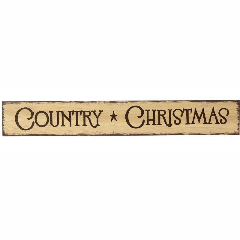 Lakeside Holiday Sentiment Sign with Distressed Wood Finish - Country Christmas