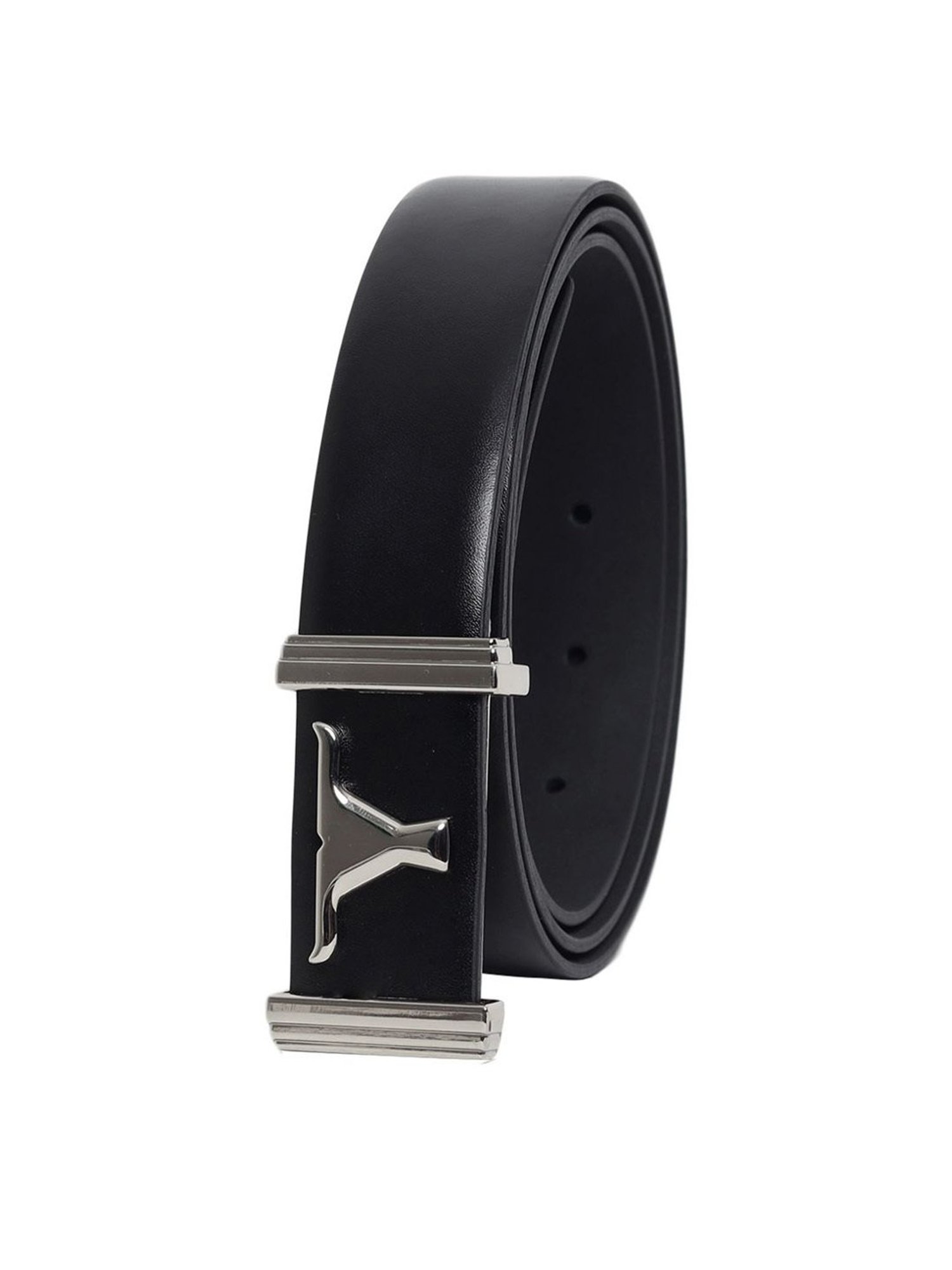 Bulchee Black Leather Solid Waist Belt
