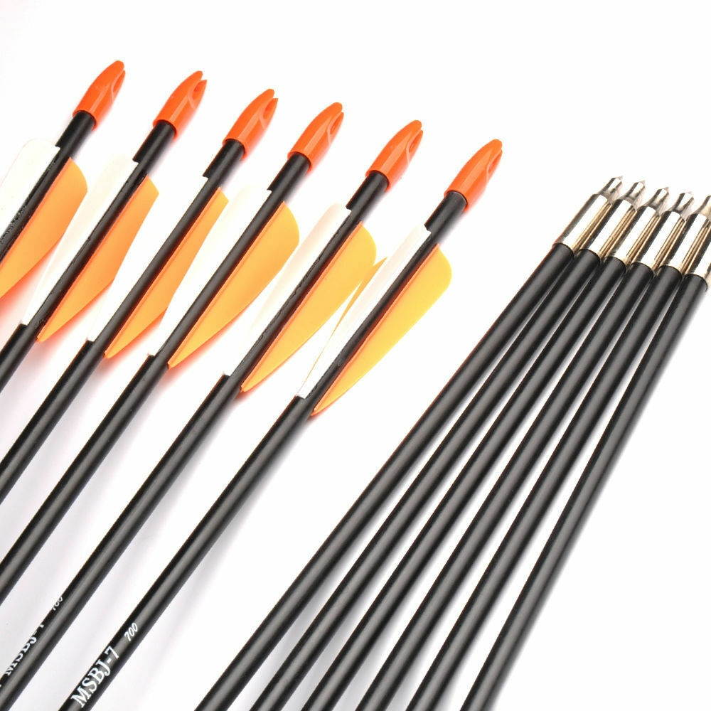 36Pcs 31.5" Archery Arrow Fiberglass Arrow Nock Fletched Target Practice Hunting
