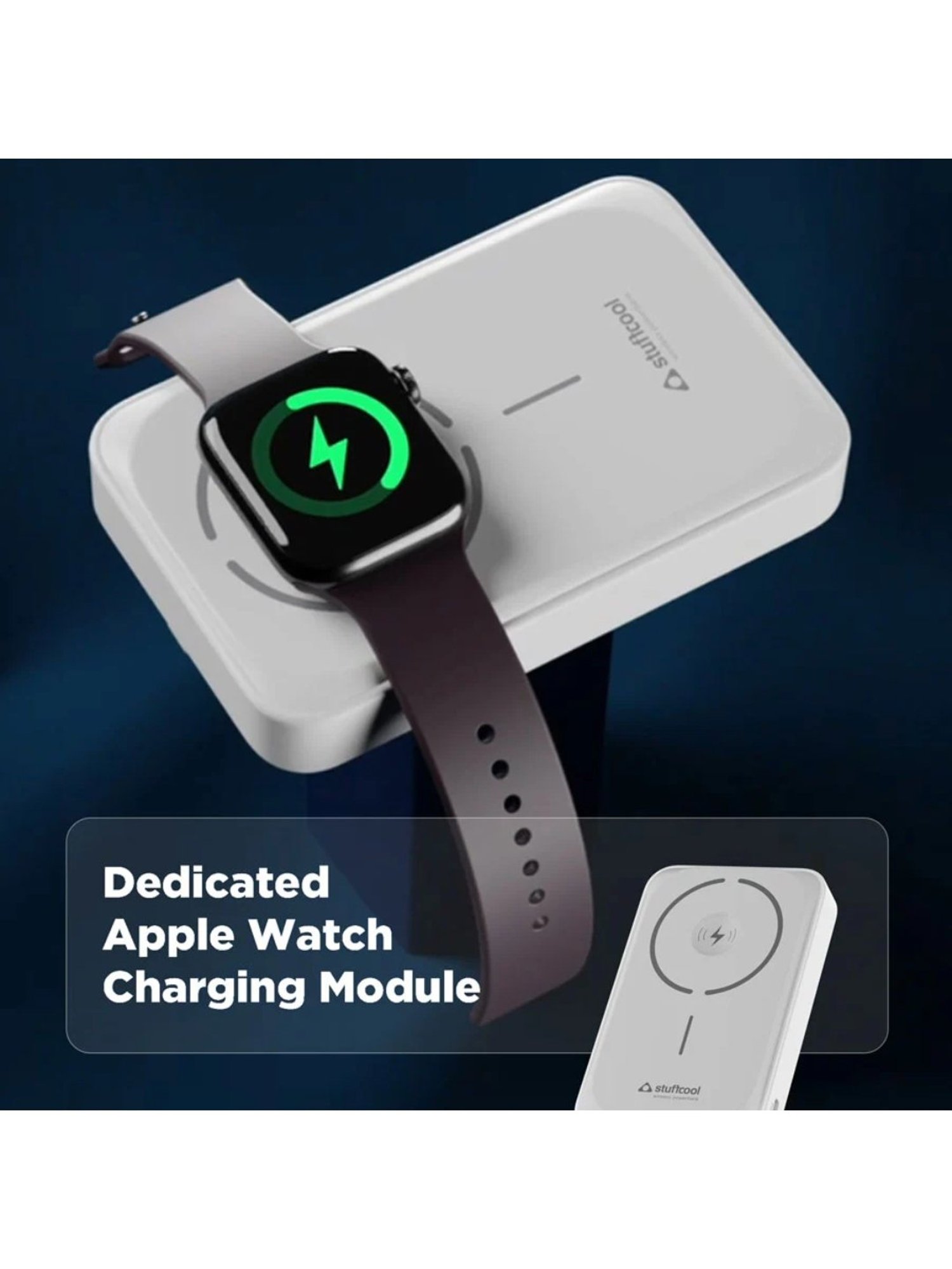 Stuffcool Duo 10000mAh Magnetic Wireless Powerbank (White)