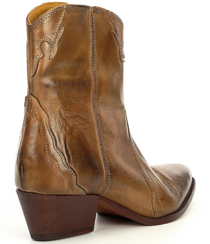 Free People New Frontier Leather Block Heel Western Booties