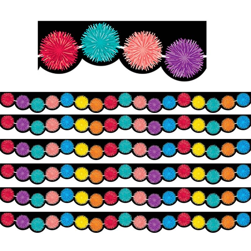 6pk 35ft Pom-Poms Classroom Borders - Creative Teaching Press