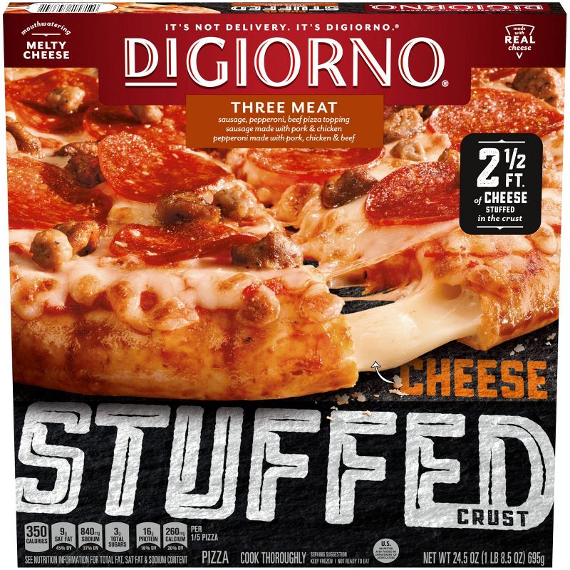 DiGiorno Three Meat Frozen Pizza with Cheese Stuffed Crust - 24.5oz