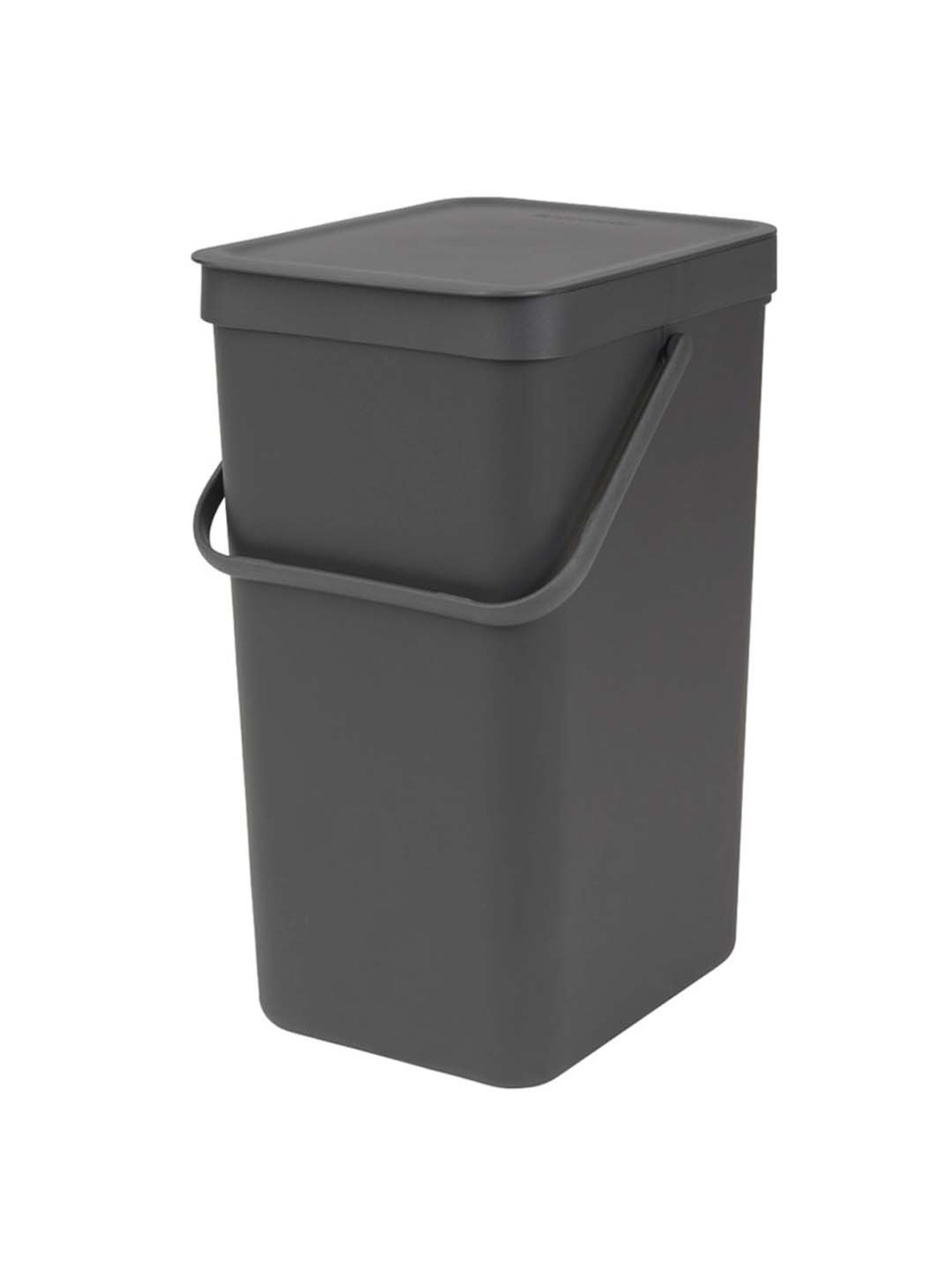 BRABANTIA Sort & Go Grey Plastic Dustbin (16 L) - Set of 1