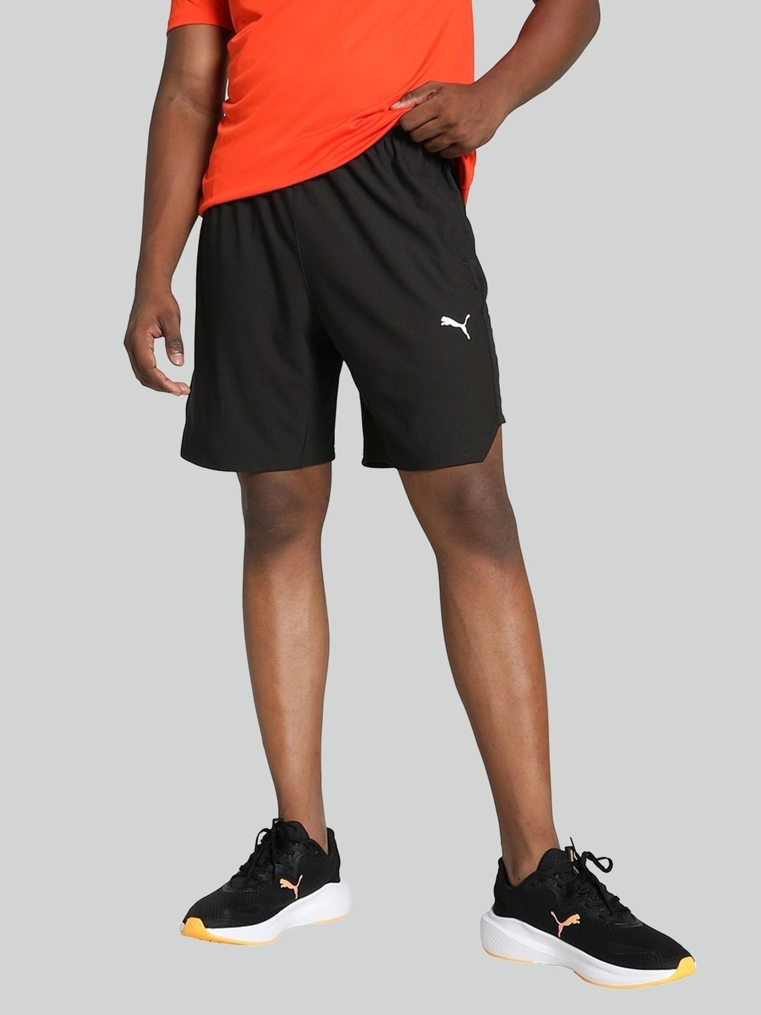 Puma Black Regular Fit Printed Sports Shorts