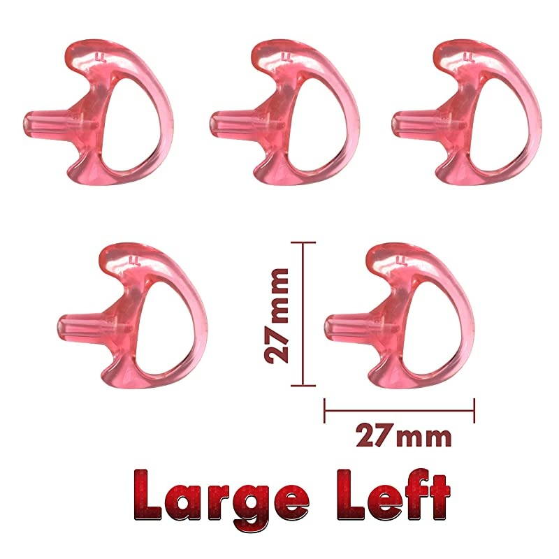 Portable Radio Gel Earmold Insert for Acoustic Earpiece Headset 5Pack Large Left