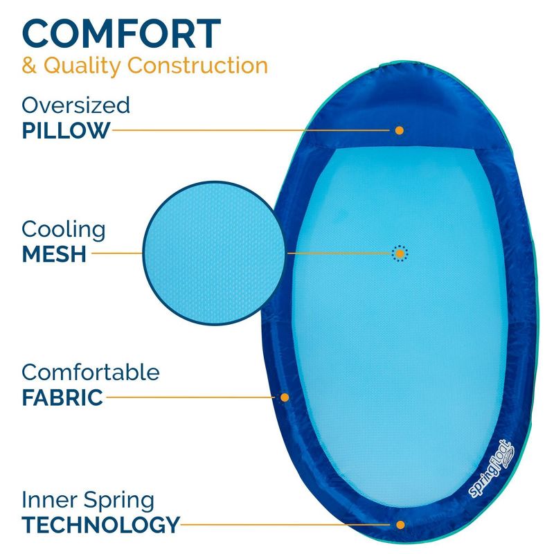 SwimWays Spring Float Inflatable Pool Lounger with Hyper-Flate Valve