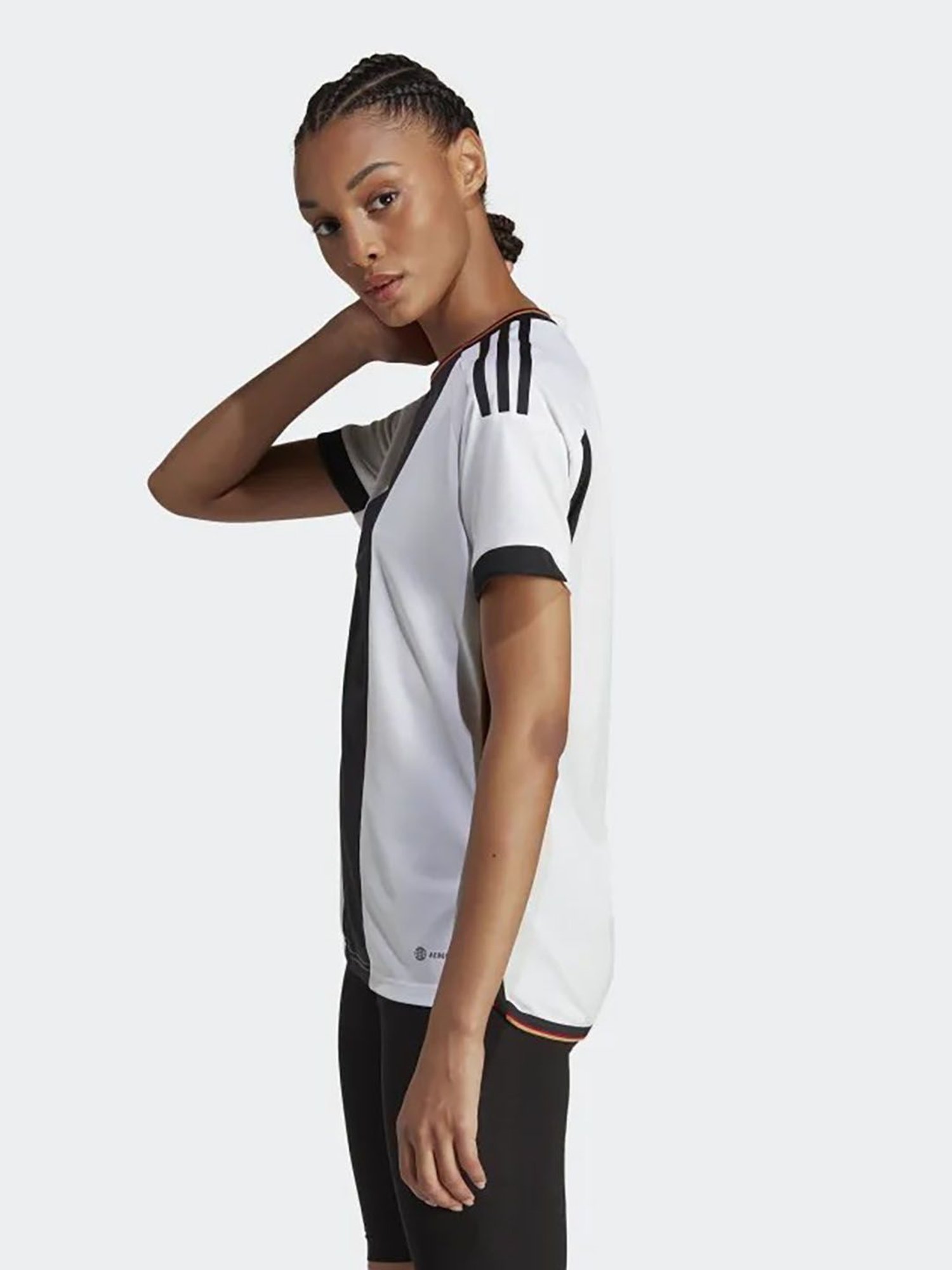 adidas White & Black GERMANY 22 HOME  Logo Print DFB H JSY W T-Shirt