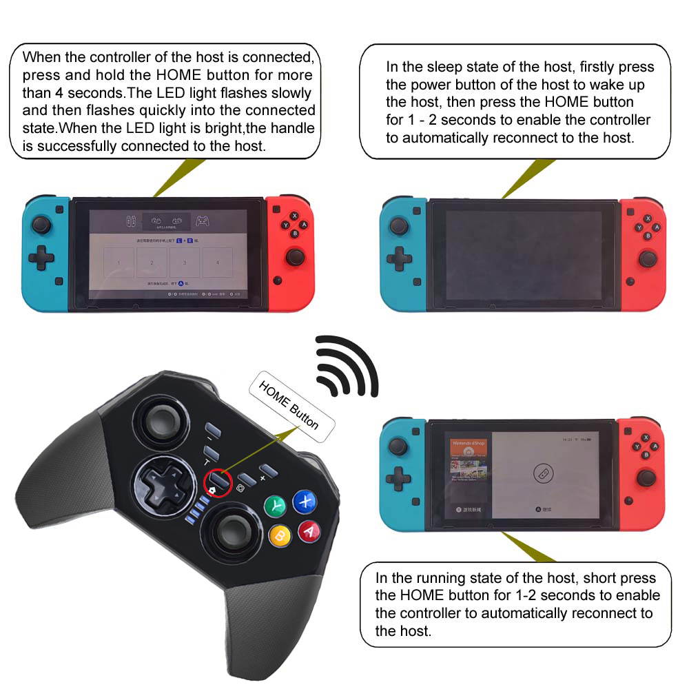 Wireless Switch Controller for Nintendo Switch, Bluetooth Remote Pro Controller Gamepad Joystick for Switch Pro Console, Supports Gyro Axis, Programmable and Dual Vibration (Non Official)