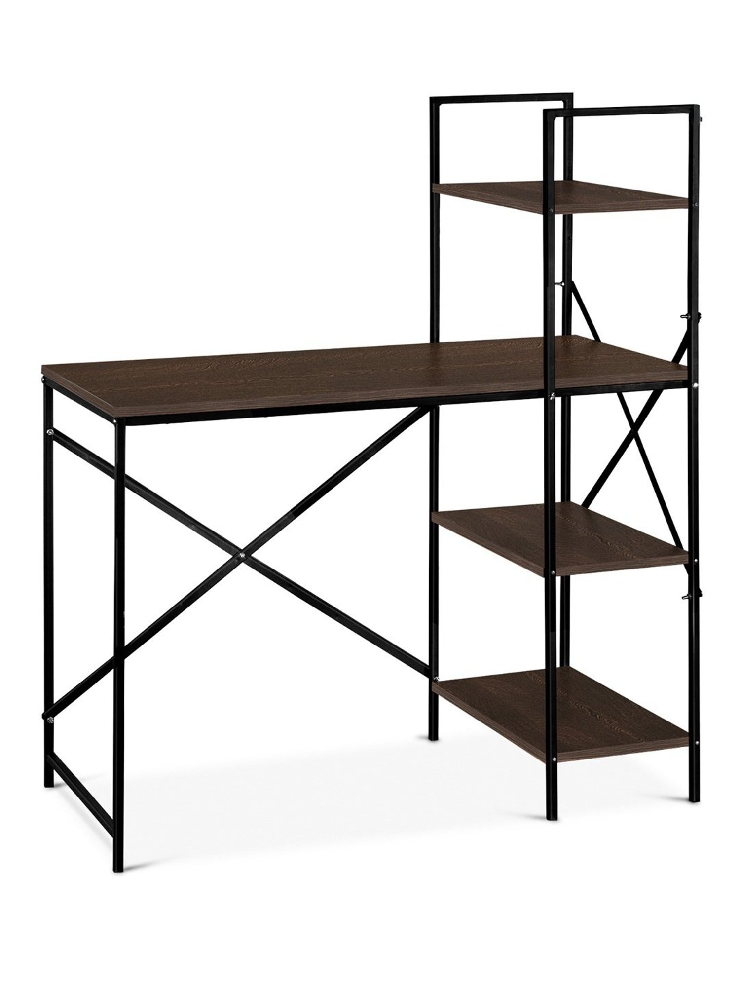 Delite Kom Victor Flowery Wenge Black Metal Free Standing Study Table