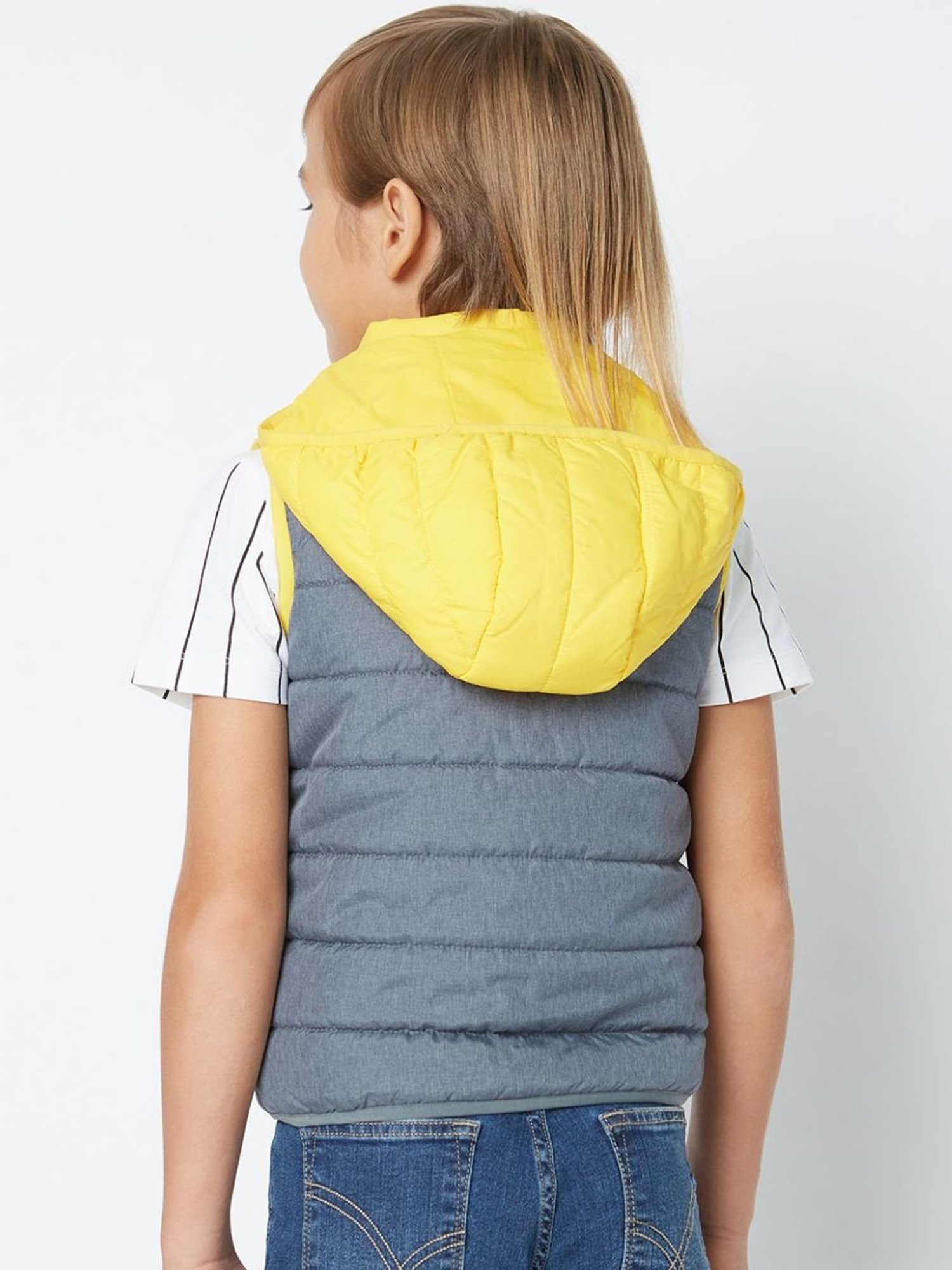 GAS Kids Grey & Yellow Color Block Jacket