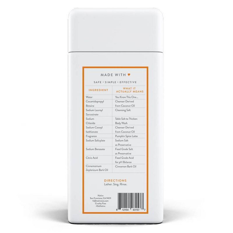 Native Pumpkin Spice Latte Body Wash - 11.5oz