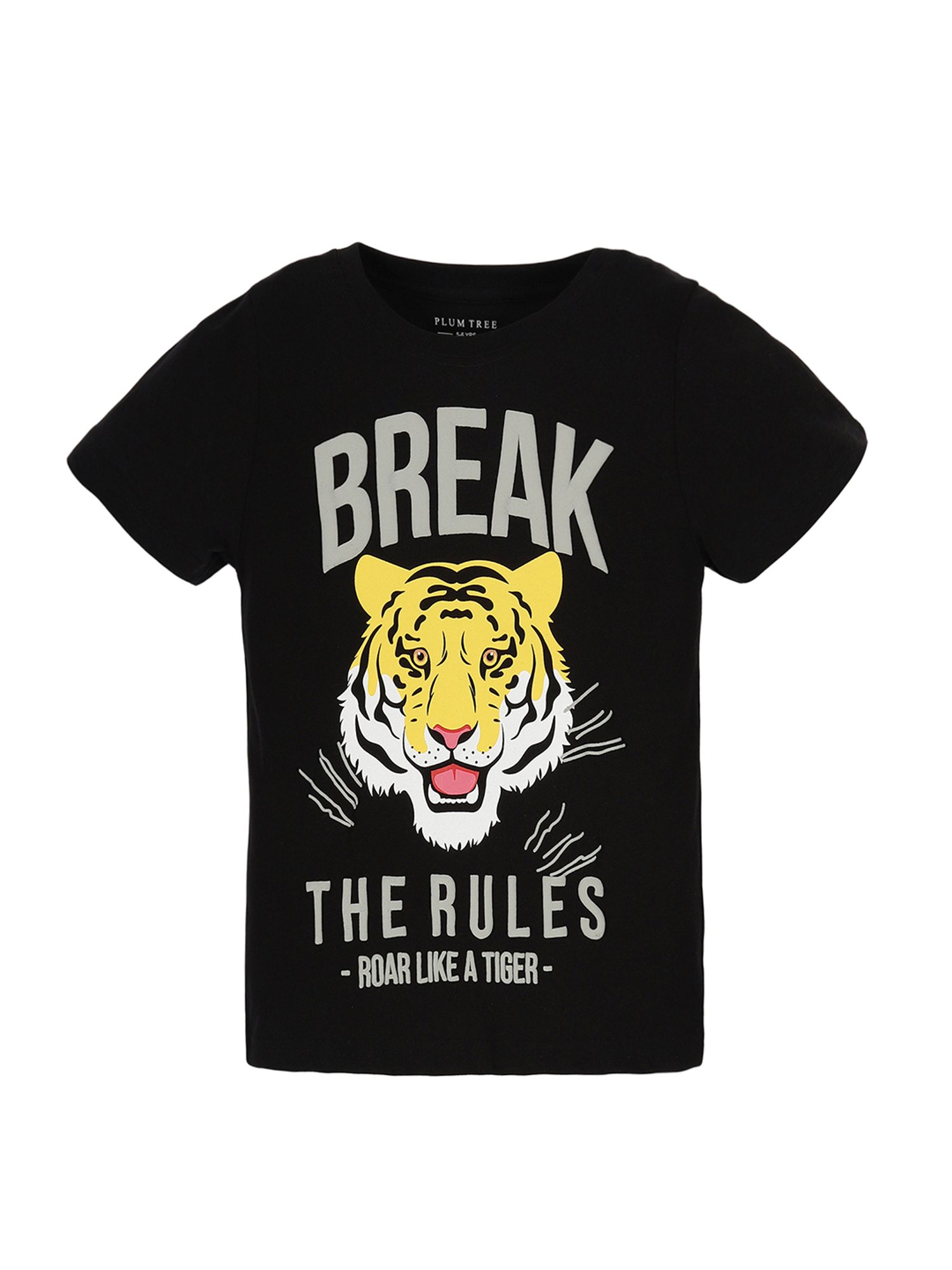 Plum Tree Kids Black & Grey Printed T-Shirt with Shorts